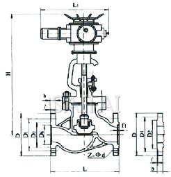 J941H/J941Y型電動法蘭鋼製截止閥結構圖