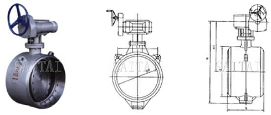 ED（3/6/9）63H-10/16/25/40C、P、R硬密封對焊蝶閥外形尺寸圖