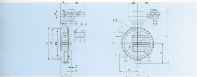 梳齒式調節蝶閥外形尺寸圖
