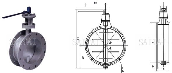通風碟閥外形尺寸圖
