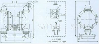 QBY氣動隔膜泵安裝尺寸圖