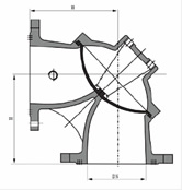 100S角型隔膜式排泥閥結構圖