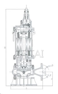 BQW20―40―7.5礦用型隔爆排汙排沙潛水電泵外形尺寸圖