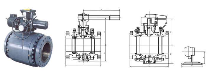 API鍛鋼固定球閥外形尺寸圖