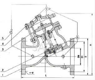 107X活塞式安全泄壓持壓閥結構圖