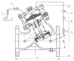 活塞式遙控浮球閥結構圖