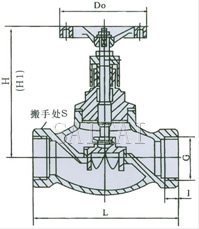 T40H 大連式手動調節閥外形尺寸圖1