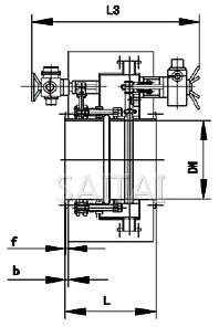  BYCZ649型氣動(圓形)封閉式眼鏡閥結構圖2