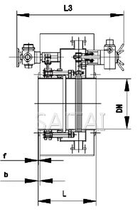  BYCZ749型液動(圓形)封閉式眼鏡閥結構圖2