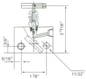 EN5-1 SS-M2F8內螺紋二閥組外形尺寸圖