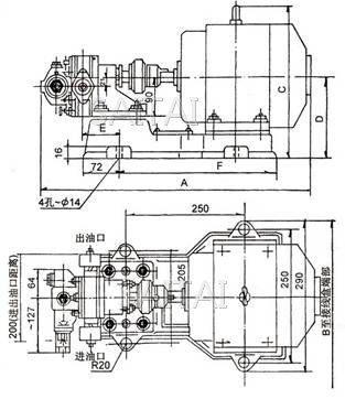 KCB、2CY齒輪油泵安裝尺寸圖1