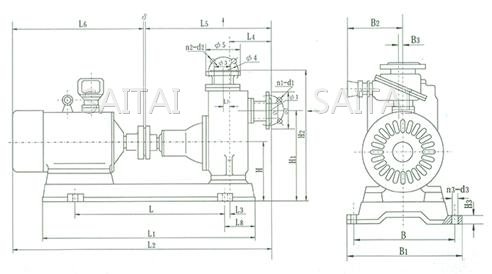 CYZ-A自吸油泵外形及安裝尺寸