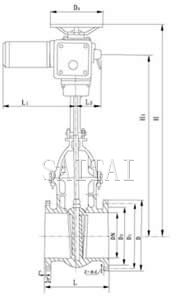 電動楔式閘閥外形尺寸圖