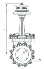 PZL43X/H/F-6/10/16鏈輪對夾式刀形閘閥總裝圖2