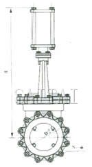 PZ643X/H/F-6/10/16氣動對夾式刀形閘閥總裝圖2