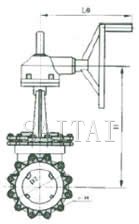 PZ543X/H/F-6/10/16傘齒輪夾式刀形閘閥總裝圖2