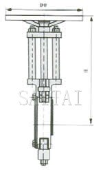 ZT9928-6/10手動漿料閘閥外形尺寸圖1