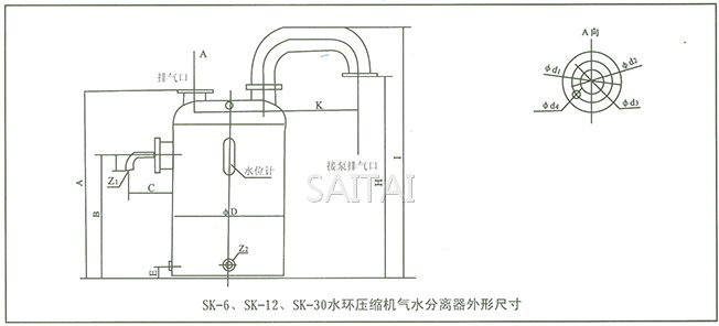 SK真空泵外形及安裝尺寸圖7