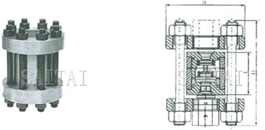 H72H/Y/W－160/220/320對夾立式高壓止回閥外形尺寸圖