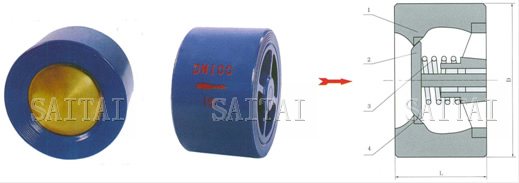 CVWR型對夾式靜音止回閥外形尺寸圖