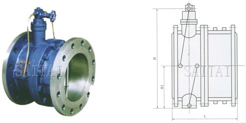 ZHYH46/ZHYH46EJ微阻緩閉蝶型止回閥外形尺寸圖