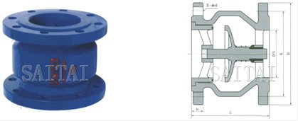 H41X型節能消聲止回閥外形尺寸圖